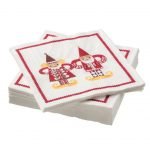 AmoolyaZ Paper Napkins|| Santa Claus Pattern White/Red||Pack of 30||