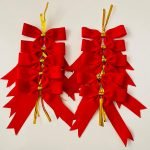 AmoolyaZ Handmade Red Velvet Christmas Bows|| Holiday Velvet Bows for Decorating Home, Christmas Trees, Wreaths and Gifts|| Use Indoor/Outdoor|| Size 3 x 3.5 Inches|| 10 Count|| (Red)