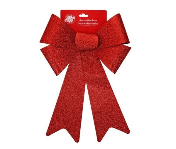 AmoolyaZ Decorative Large Glittery Red Bow || Bow Size 8.7" x 14.6" || 1 - Big Bow ||