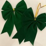 AmoolyaZ Handmade Velvet Christmas Bows|| Holiday Velvet Bows for Decorating Home, Christmas Trees, Wreaths and Gifts|| Use Indoor/Outdoor|| Size 6.5 x 7 Inches|| 2 Count|| (Green)