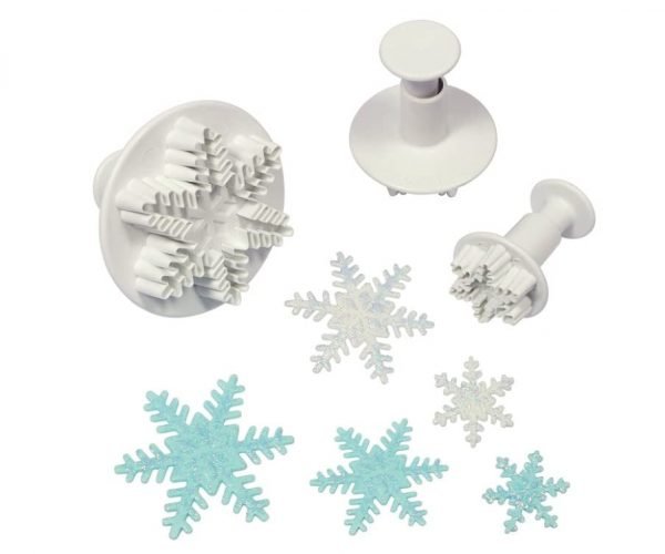 Snowflake Plunger Cutter|| Cookie Fondant Mold|| Cake Decoration Embossing Tool|| 3 Piece